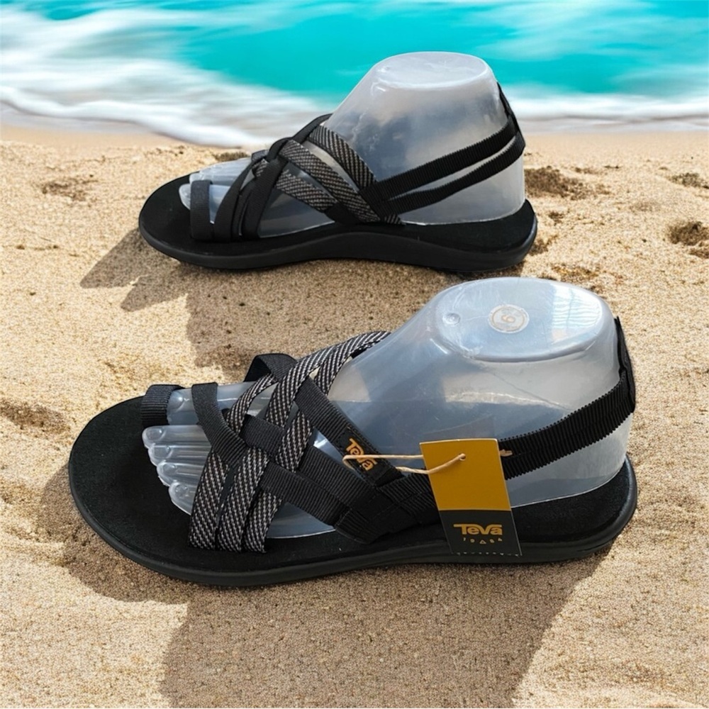 New Teva Women's Voya Strappy Sandals Black Size variation